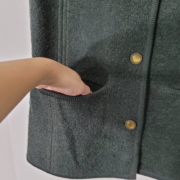 Haggar Vintage Forest Green 100% Wool Long Sleeve Button-Down Jacket Size Small - Picture 9 of 11